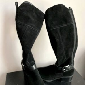 Marc Fisher Knee High Black Suede Boots